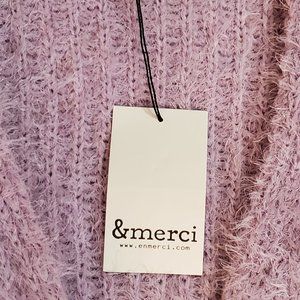 Fluffy Fuzzy Warm Lavender Cardigan Sweater Size Large